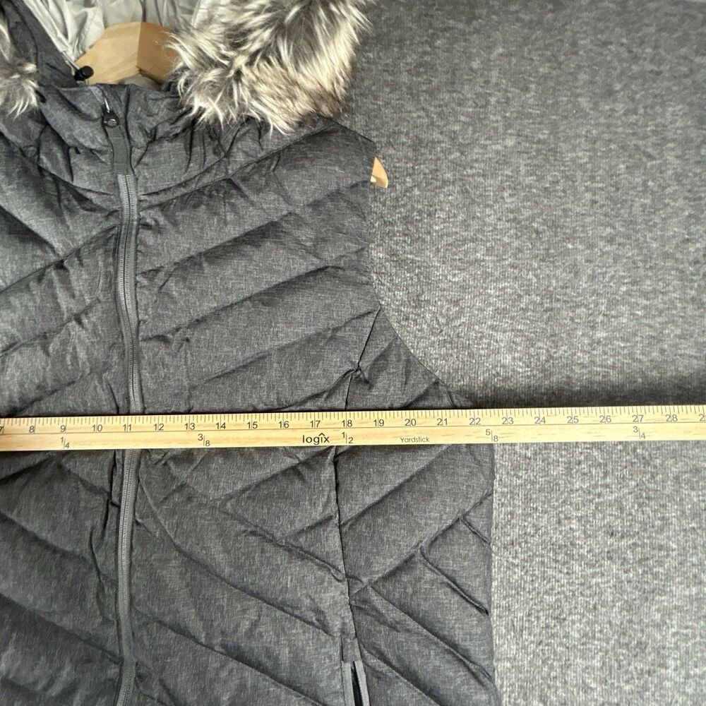 Eddie Bauer Down Vest Womens Sz 1X Faux Fur Detach Hood Puffer Lined Winter XL - Picture 8 of 9
